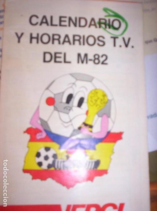 Coleccionismo calendarios: CALENDARIO Y HORARIOS T.V. DEL MUNDIAL 1982 - PUBLICIDAD NERGI SPORT