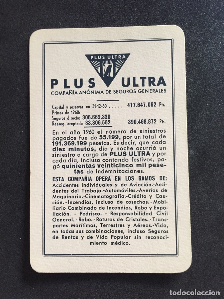 Sammeln von Kalendern: calendario Fournier 1962, nuevo