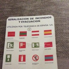 Coleccionismo Calendarios: CALENDARIO. SEÑALIZACION DE INCENDIOS Y EVACUACION UTILIZADA POR TELEFONICA DE ESPAÑA 1990