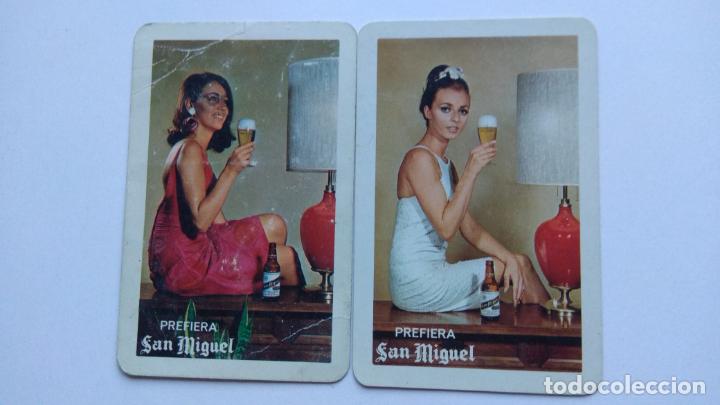 Coleccionismo Calendarios: LOTE 2 ANTIGUOS CALENDARIOS DE BOLSILLO CERVEZA SAN MIGUEL H.FOURNIER A&Ntilde;O 1967 UNO CON MARCAS
