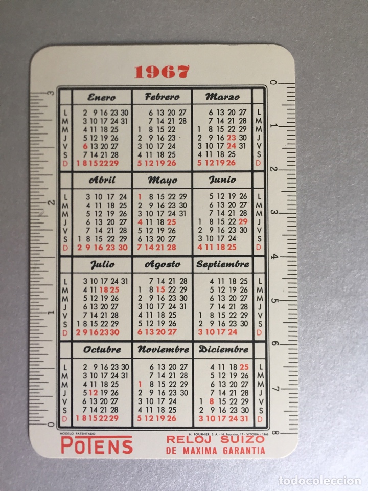 Coleccionismo calendarios: Fournier 1967 - Foto 2