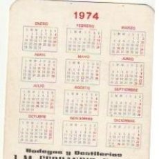 Coleccionismo Calendarios: CALENDARIO DE BOLSILLO 1974 - BODEGAS Y DESTILERIA - CAMPO DE MIRRA ALICANTE -C-40 . Lote 133451306