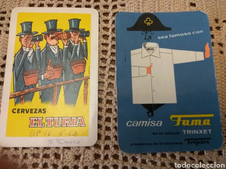 Coleccionismo calendarios: 1961 CALENDARIOS CERVEZA EL TURIA-CAMISA FAMA