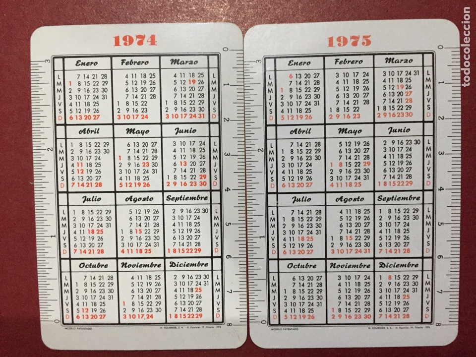 Collectionnisme Calendriers: Fournier 1974 / 75 un calendario, buen estado