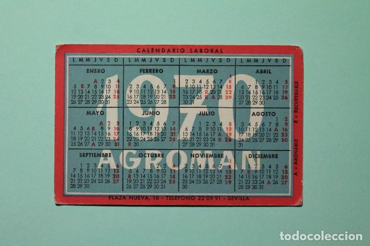 Coleccionismo Calendarios: CALENDARIO DE BOLSILLO. CALENDARIO LABORAL AGROMAN. A&Ntilde;O 1970 - 1971.  SEVILLA.