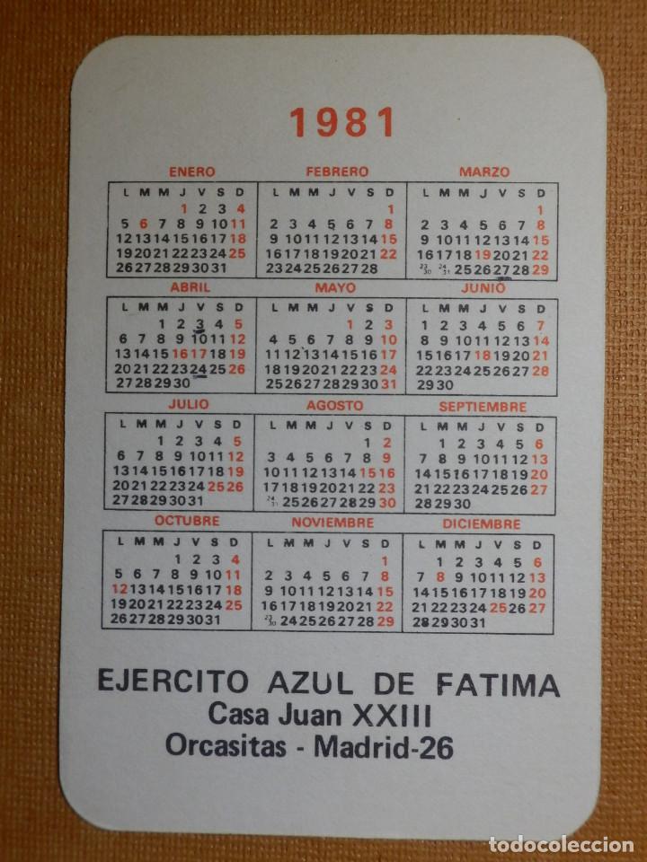 Coleccionismo calendarios: Calendario de bolsillo - Ej&eacute;rcito Azul de F&aacute;tima - A&ntilde;o 1981 - Foto 2