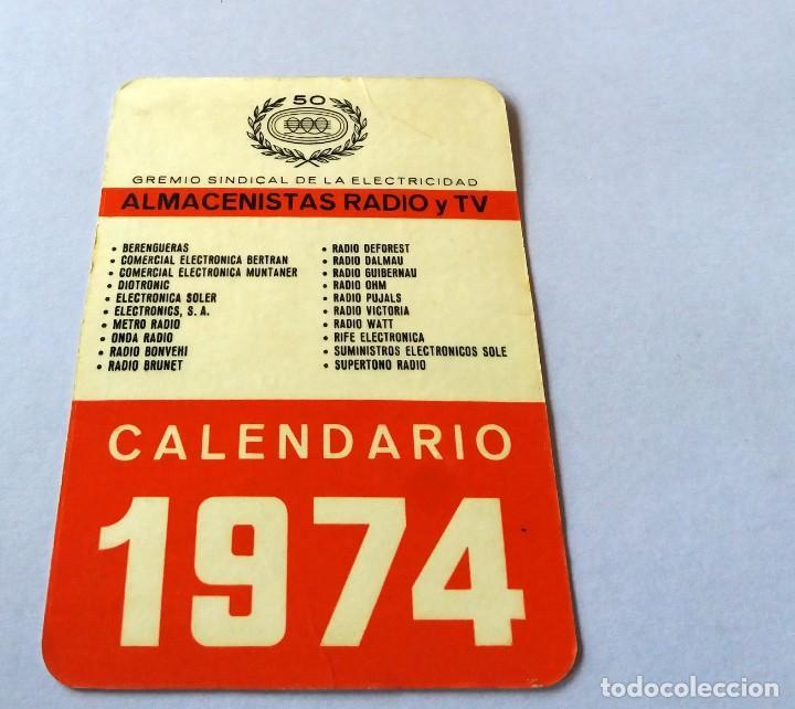 Collectionnisme Calendriers: CALENDARIO DE BOLSILLO - PUBLICITARIO - A&Ntilde;O 1974 - GREMIO SINDICAL DE LA ELECTRICIDAD