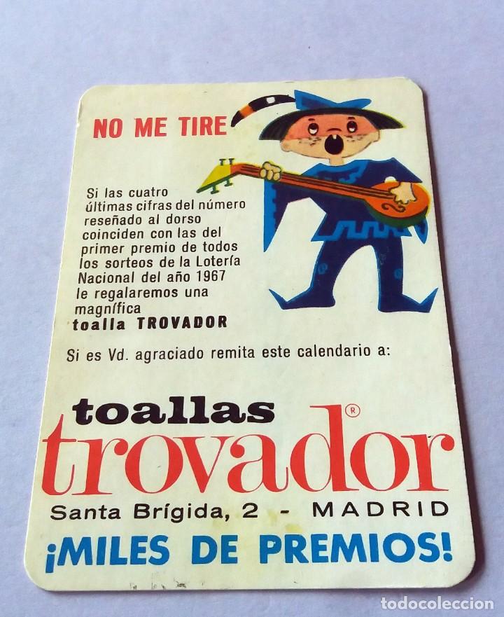 Sammeln von Kalendern: CALENDARIO DE BOLSILLO - PUBLICITARIO - A&Ntilde;O 1967 - TOALLAS TROVADOR