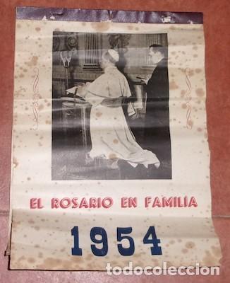 Coleccionismo calendarios: ALMANAQUE DE PARED EL ROSARIO EN FAMILIA, DE 1954