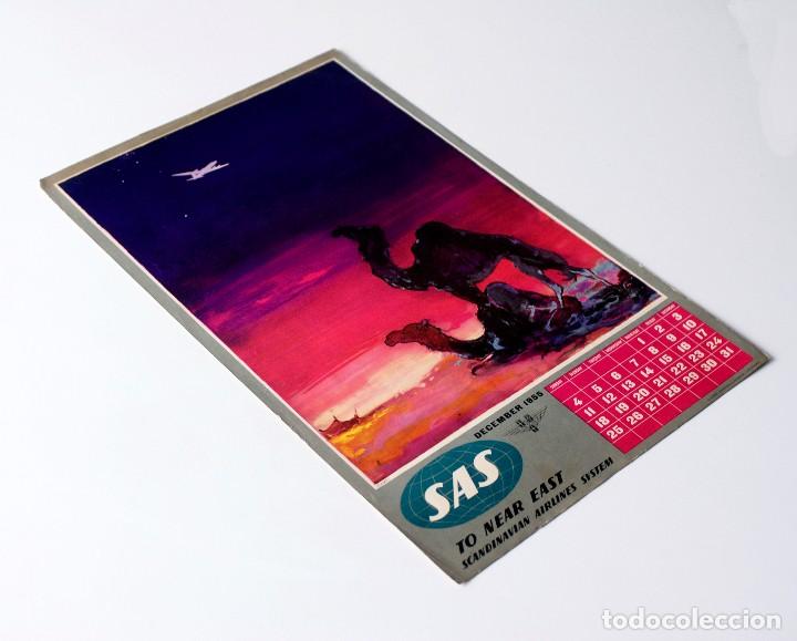 Coleccionismo Calendarios: P&aacute;gina de calendario para usar como p&oacute;ster. Diciembre 1955. Dibujado por Otto Nielsen para SAS