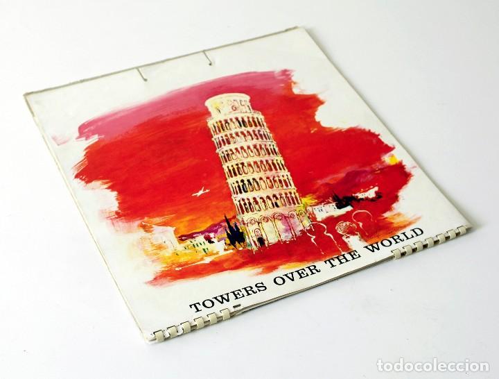 Coleccionismo Calendarios: Calendario de pared. L&iacute;neas a&eacute;reas SAS. A&ntilde;o 1975. Towers over the world. Torres alrededor del mundo.
