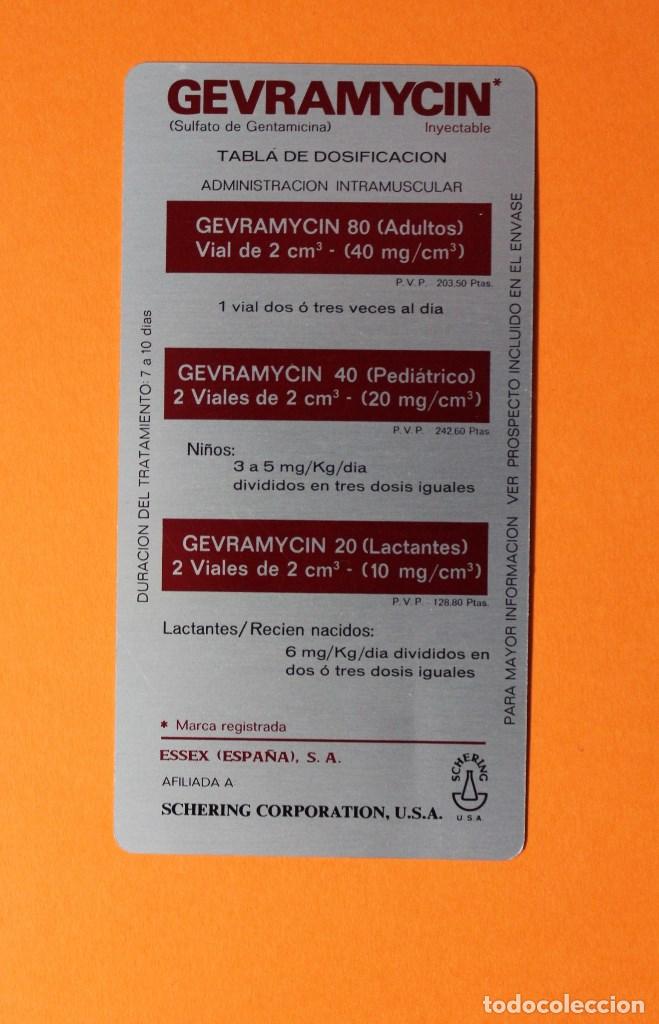 Coleccionismo calendarios: CALENDARIO DE BOLSILLO HECHO EN ALUMINIO. GEVRAMYCIN. ESSEX ESPA&Ntilde;A, S.A.. A&Ntilde;O 1974.