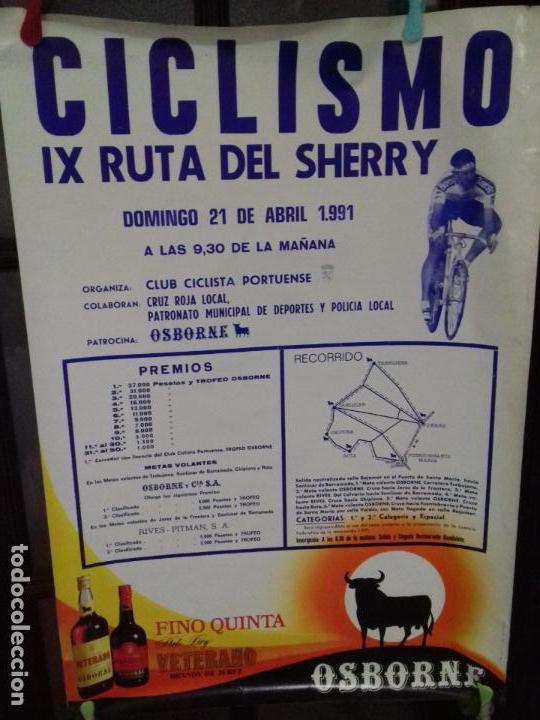 Coleccionismo Calendarios: CARTEL. CICLISMO. IX  RUTA DEL SHERRY. PUERTO DE SANTA MARIA. 1991.