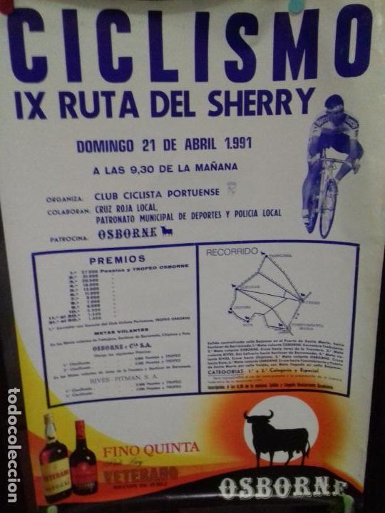 Coleccionismo Calendarios: CARTEL. CICLISMO. IX RUTA DEL SHERRY. PUERTO DE SANTA MARIA. 1991.