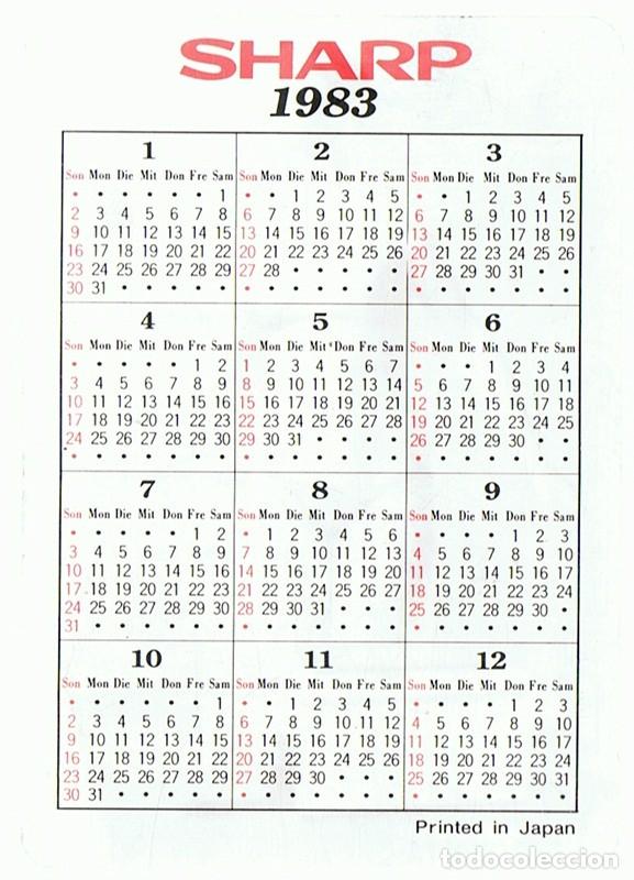 Coleccionismo calendarios: CALENDARIO SHARP A&Ntilde;O 1983 - Foto 2