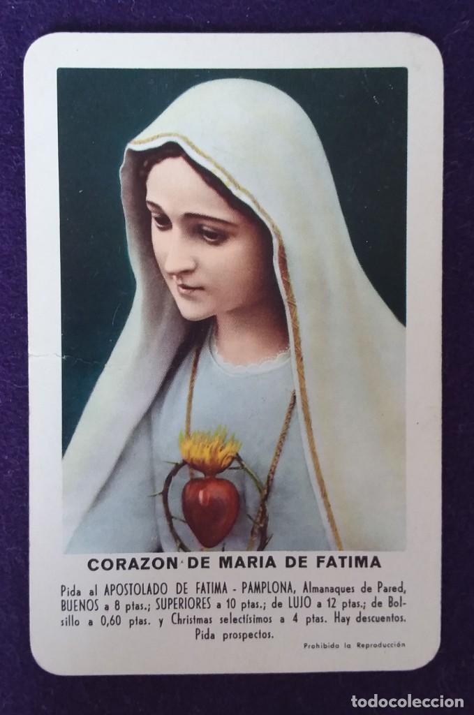 Sammeln von Kalendern: CALENDARIO FOURNIER. CORAZON DE MARIA DE FATIMA. 1961