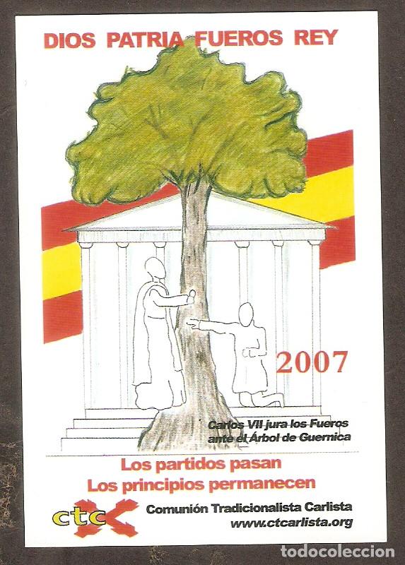 Coleccionismo calendarios: CALENDARIO DE BOLSILLO PUBLICITARIO A&Ntilde;O 2007 POL&Iacute;TICA - COMUNI&Oacute;N TRADICIONALISTA CARLISTA - MADRID