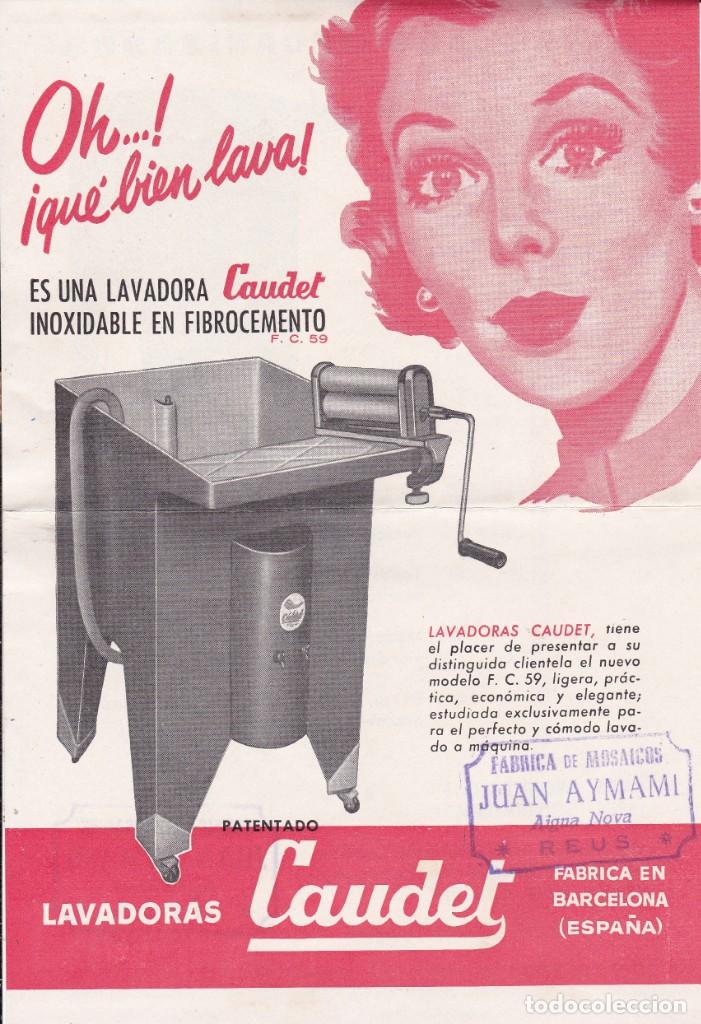 Coleccionismo Calendarios: Lavadros mecanizados Caudet Barcelona con sello Juan Aymami Reus