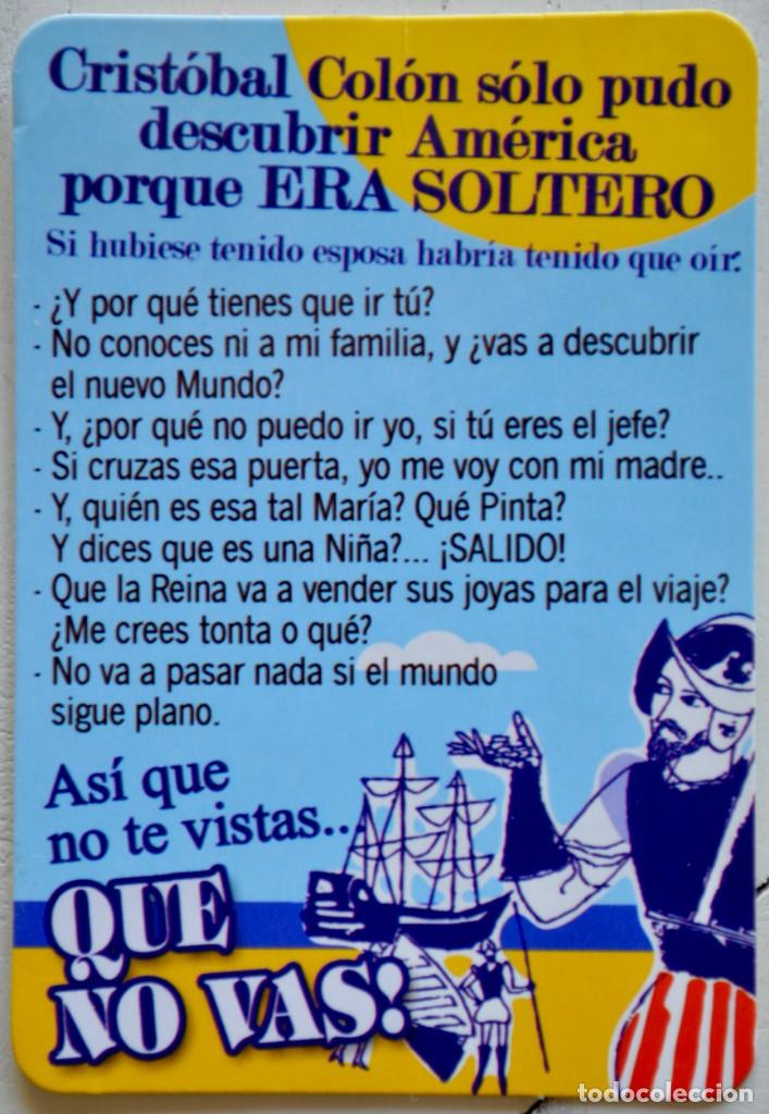 Coleccionismo Calendarios: CALENDARIO 2014 CRIST&Oacute;BAL COL&Oacute;N SOLO... ERA SOLTERO, CON PUBLICIDAD. TAMA&Ntilde;O 9,5 x 6,5 cm