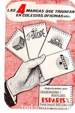 Colecionismo Calend&aacute;rios: CALENDARIOS. ESPARIS, S. A. 1965. MEDIDAS : 9.5 X 6.5 CM APROX. VER FOTOS.