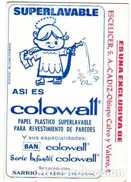 Colecionismo Calend&aacute;rios: CALENDARIOS. COLOWALL. 1966. MEDIDAS : 10 X 7 CM APROX. VER FOTOS.