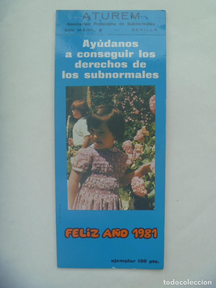 Coleccionismo calendarios: CALENDARIO DE PARED CON POSTALES ZODIACO 1981. ATUREM , ASOCIACION PROTECTORA DE SUBNORMALES (SIC)