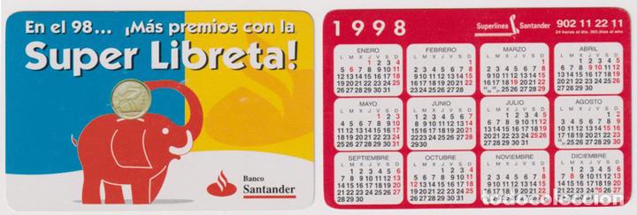 Coleccionismo calendarios: Calendario S&uacute;per Libreta Santander 1998 - Foto 1