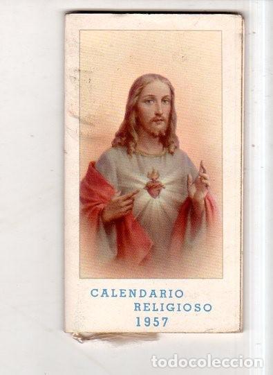 Coleccionismo Calendarios: CALENDARIO RELIGIOSO. SAGRADO CORAZON DE JESUS. 1957. CORTESIA DE AL BON MARCHE. LA HABANA.