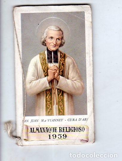 Colecionismo Calend&aacute;rios: ALMANAQUE RELIGIOSO. SAN JUAN M.A VIANNEY. CURA D&acute;ARS. AL BON MARCHE. LA HABANA. 1959.