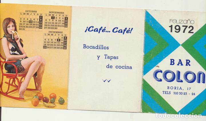 Coleccionismo calendarios: Bar Col&oacute;n 1972 - Foto 1