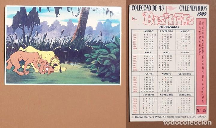 Coleccionismo calendarios: Hanna-Barbera - CALENDARIO EDITADO EN PORTUGAL - 1989 - BISKITAS - OS BISCOITOS - N&ordm; 15