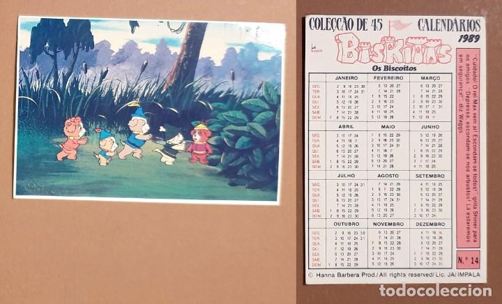 Coleccionismo calendarios: Hanna-Barbera - CALENDARIO EDITADO EN PORTUGAL - 1989 - BISKITAS - OS BISCOITOS - N&ordm; 14