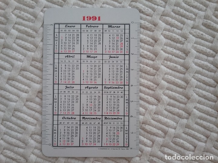 Coleccionismo calendarios: Fournier Tesoro P&uacute;blico 1991 - Foto 2