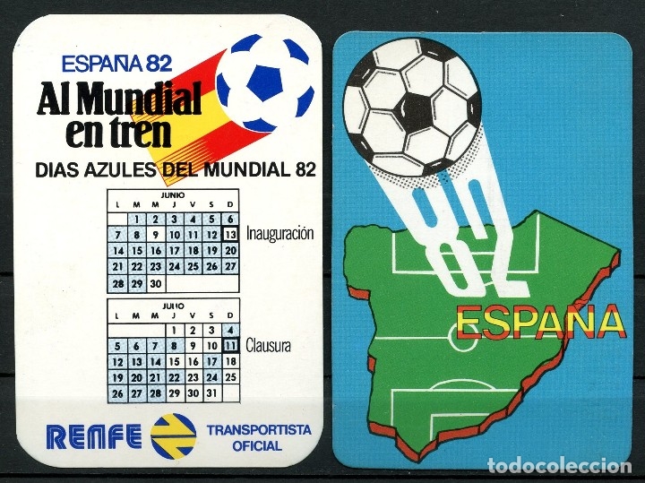 Coleccionismo calendarios: CALENDARIO, COPA MUNDIAL F&Uacute;TBOL, SEDES DEL MUNDIAL, RENFE, 1982