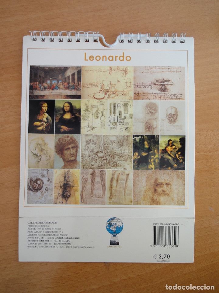 Coleccionismo calendarios: Calendario de mesa 2008. Leonardo Da Vinci - Foto 2