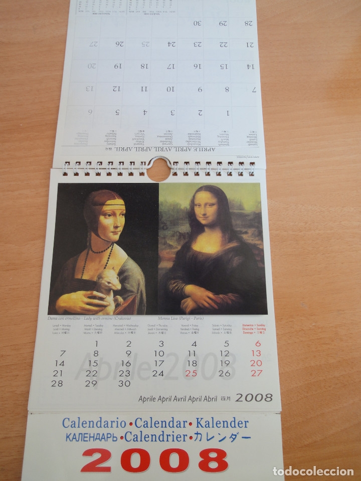 Coleccionismo calendarios: Calendario de mesa 2008. Leonardo Da Vinci - Foto 3