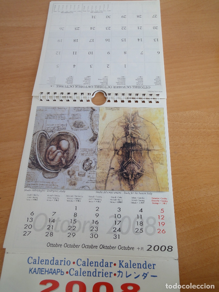 Coleccionismo calendarios: Calendario de mesa 2008. Leonardo Da Vinci - Foto 4