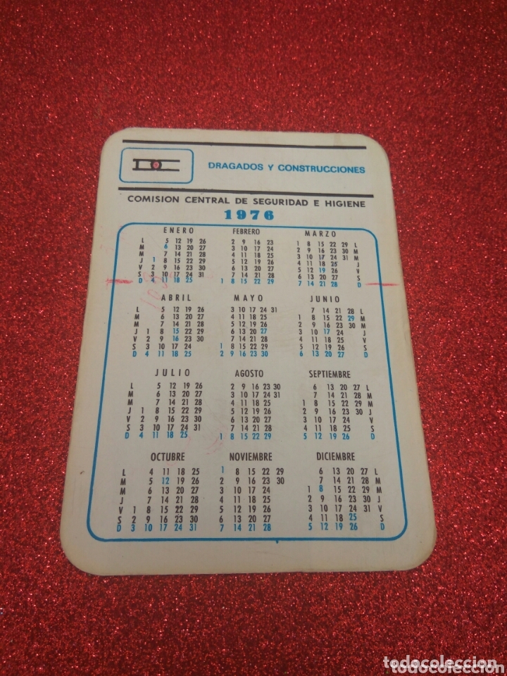 Coleccionismo calendarios: CALENDARIO BOLSILLO 1976 DRAGADOS Y CONSTRUCCIONES