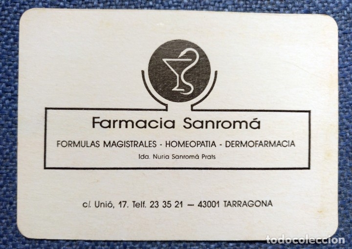 Coleccionismo calendarios: calendario bolsillo 1989, farmacia sanroma - tarragona