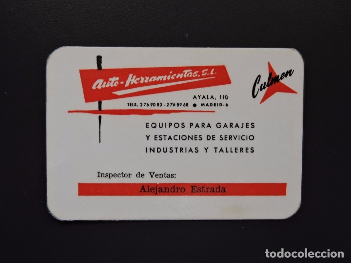 Coleccionismo calendarios: CALENDARIO BOLSILLO - A&Ntilde;O 1969 - AUTO HERRAMIENTAS CULMEN - MADRID