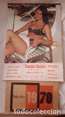 Coleccionismo calendarios: ALMANAQUE DE PARED DE 1970 CON PUBLICIDAD DE CRISTALER&Iacute;A FCO. S&Aacute;NCHEZ, PTO. STA. MAR&Iacute;A