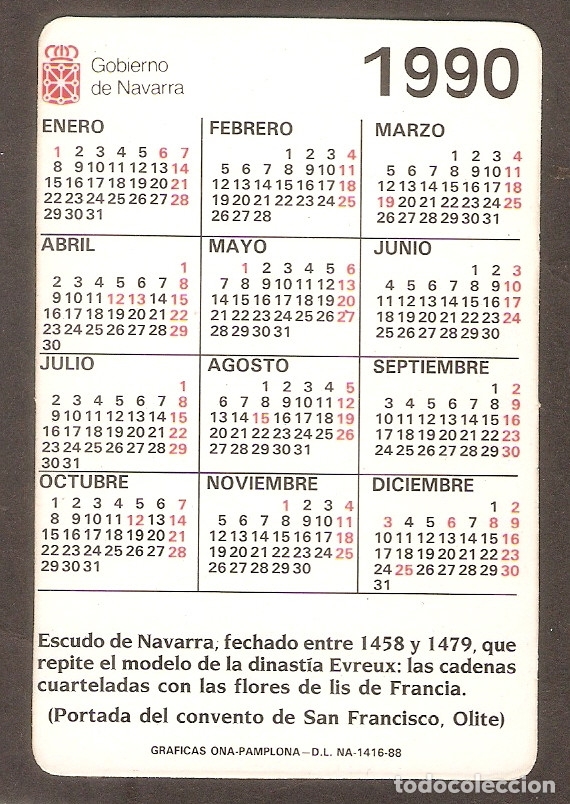 Calendario diciembre 1990 - Imprime tu planificador mensual
