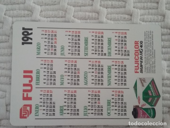 Coleccionismo calendarios: Fujifilm 1991 - Foto 2