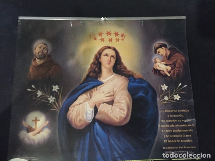 Coleccionismo Calendarios: ESTAMPA CALENDARIO ESPIGAS Y AZUCENAS INMACULADA PURISIMA CONCEPCI&Oacute;N BENDICION SAN FRANCISCO DE ASIS