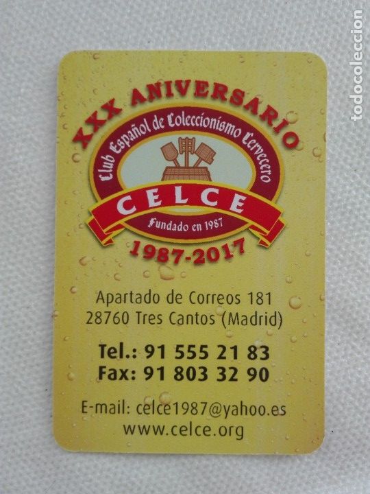 Coleccionismo calendarios: calendario bolsillo 2017 - CELCE - CERVEZA