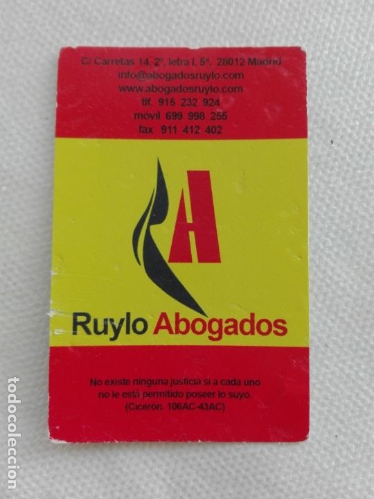 Coleccionismo calendarios: calendario bolsillo 2018 - RUYLO ABOGADOS - MADRID - BANDERA