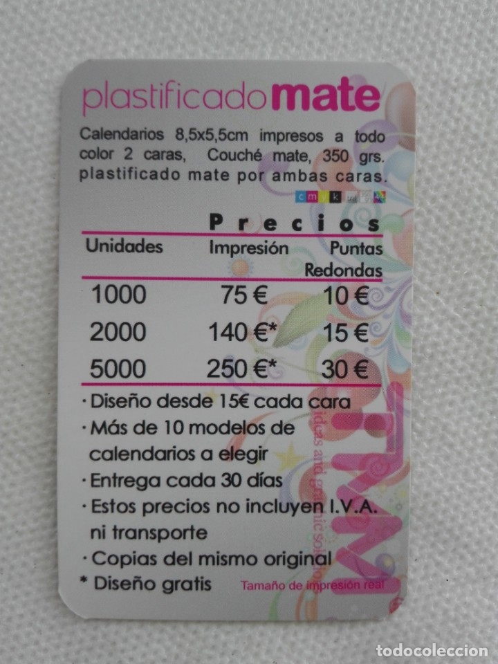 Coleccionismo calendarios: calendario bolsillo 2012 - TMM MADRID - PLASTIFICADO MATE