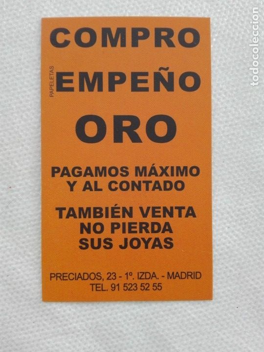 Coleccionismo calendarios: calendario bolsillo 2013 - COMPRO ORO PRECIADOS 23 - MADRID