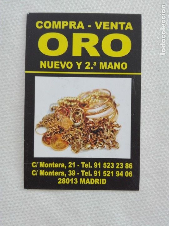 Collectables Calendars: calendario bolsillo 2013 - COMPRA-VENTA ORO CALLE MONTERA  - MADRID