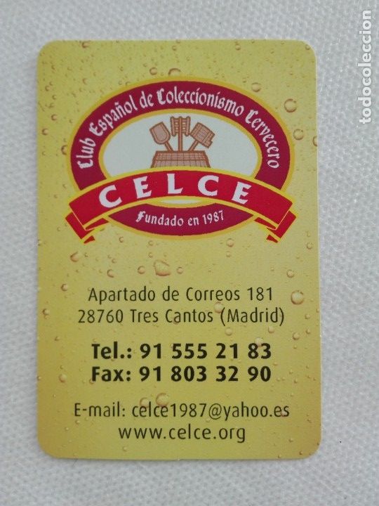 Collectables Calendars: calendario bolsillo 2015 - CELCE - CERVEZA